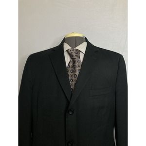 Mens Sport Coat Blazer Suit Jacket 41R 45" Black 3 Button Wool J Ferrar Mint